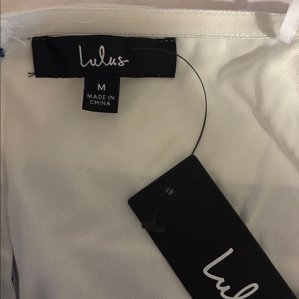 Lulu's Dephi Strapless Navy and White Romper Size M - Picture 6 of 8